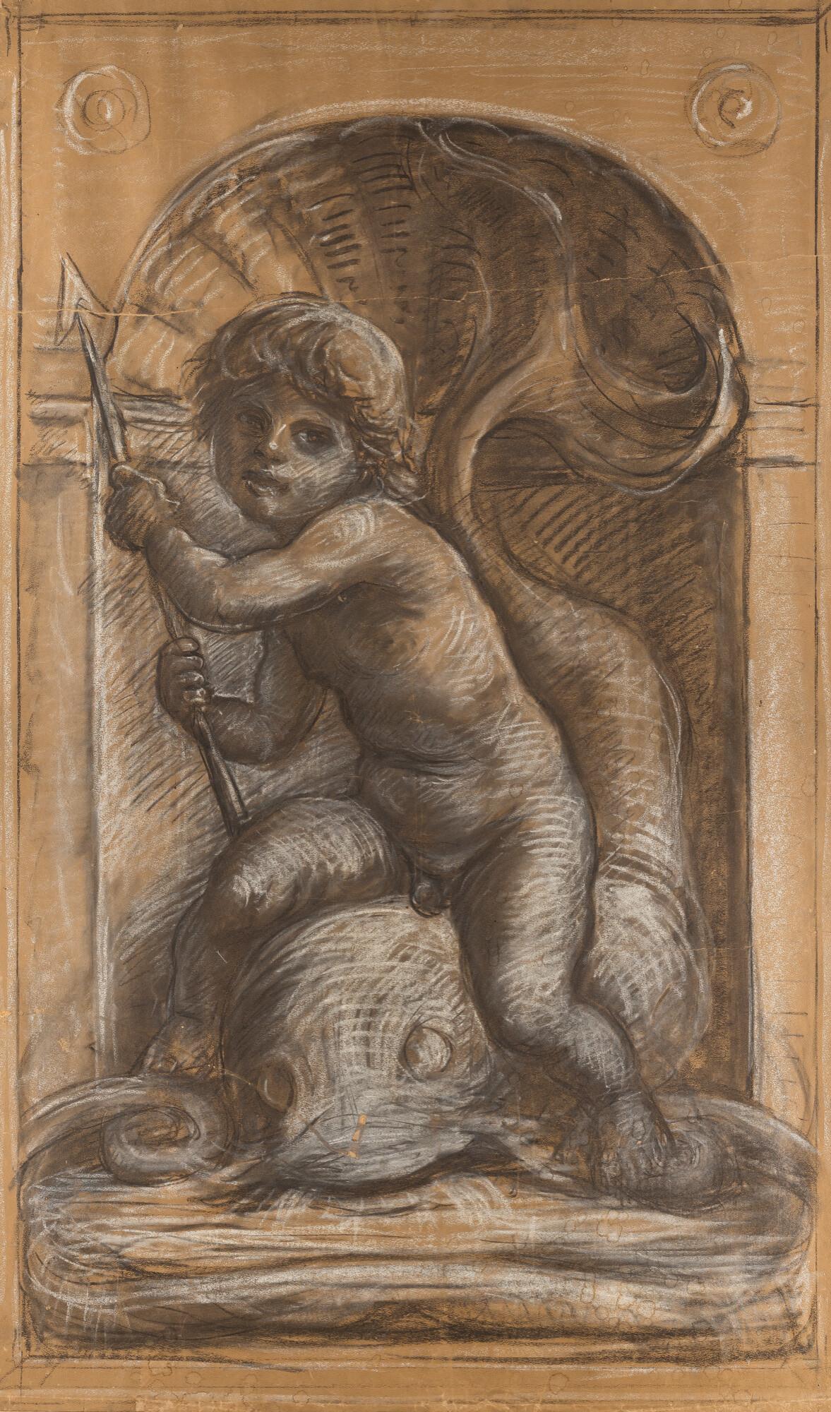 Adolf von Hildebrand - Putto auf einem Delphin