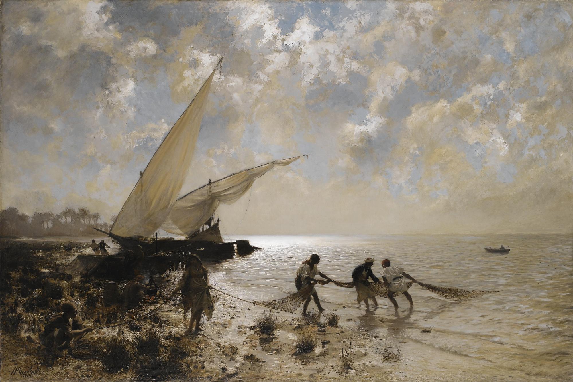 Adolf Von Meckel - Germanfishermen On Lake Mariout, Egypt