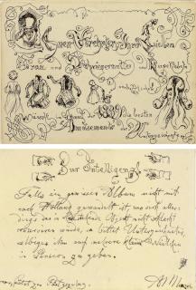 Adolf von Menzel - A greeting card from 1839