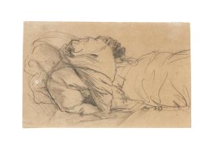 Adolf Von Menzel - Etude d\'un homme alité: Richard von Menzel (1826-1865) the artist\'s brother