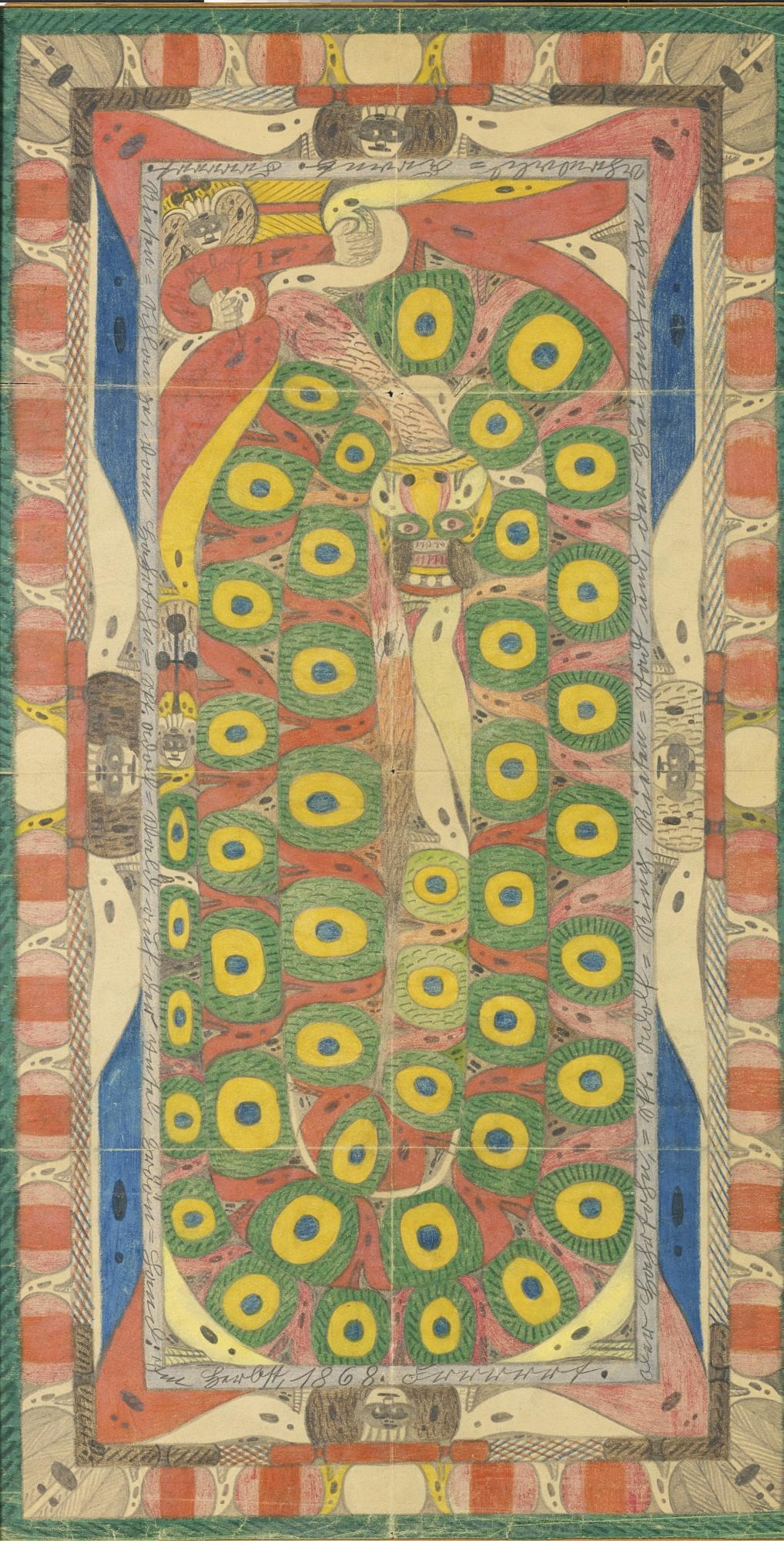 Adolf Wölfli - Schädel Auf Einem Pfosten