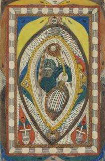 Adolf Wölfli - Wappen der Riesen = Stadt, Skt. Adolf = Geigerin, 1915