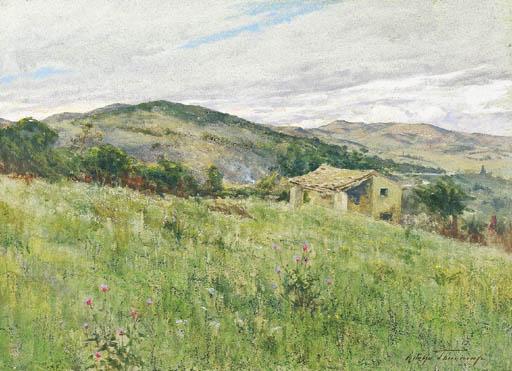 Adolfo Tommasi - Paesaggio con casa colonia