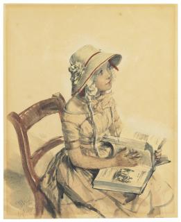 Adolph Friedrich Erdmann Von Menzel - Portrait of the daughter of Dr. Karl A. von Maercker