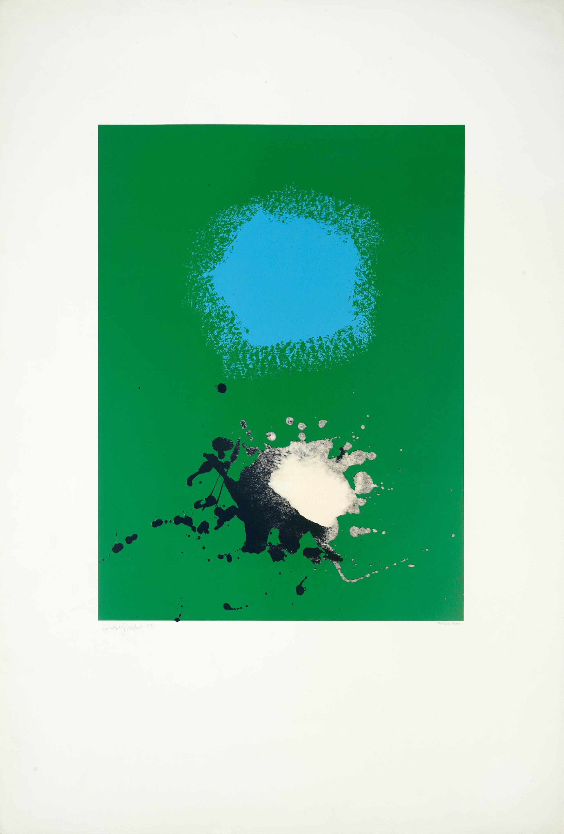 Blues On Green by Adolph Gottlieb