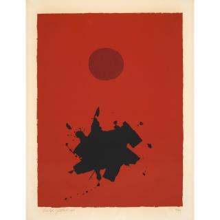 Adolph Gottlieb - Red Ground, Maroon Disc