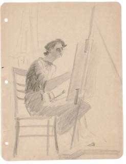 Adolph Gottlieb - Sketch for Esther at Easel