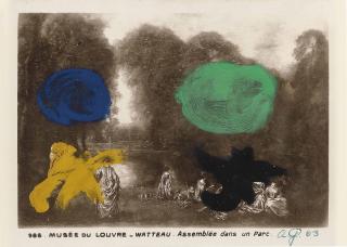 Adolph Gottlieb - Watteau, Assemblee Dans Un Parc