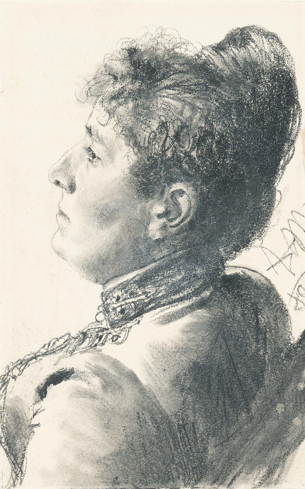 Adolph Menzel - Dame im Profil