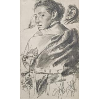 Adolph Menzel - German figurenstudie (Figure Study)
