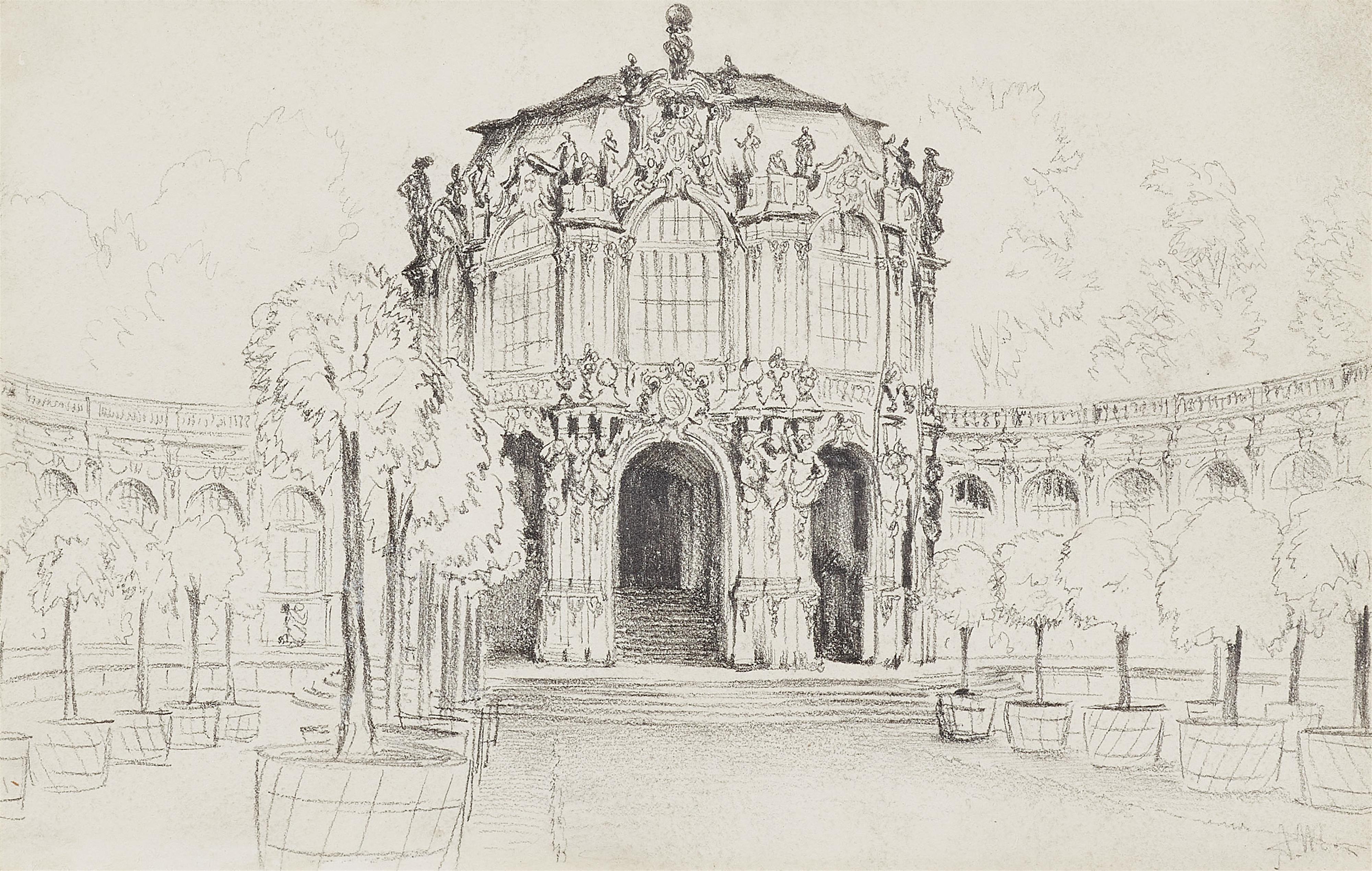 Adolph von Menzel - Der Wallpavillon in Dresden