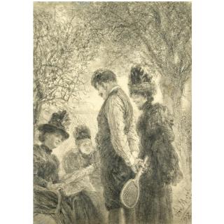 Adolph Von Menzel - German Nach Dem Tennisspiel (After The Match)