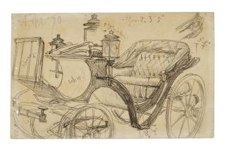 Adolph von Menzel - Study of a coach