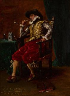 Adolphe Alexandre Lesrel - Cavalier Smoking
