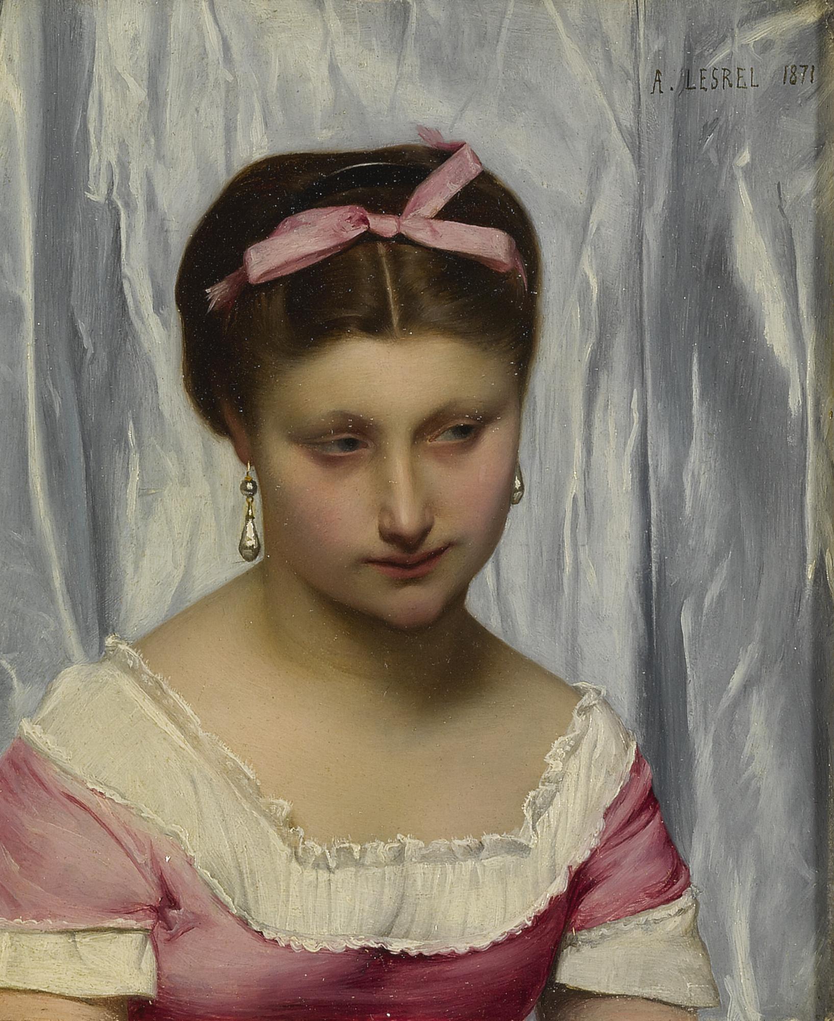 Adolphe Alexandre Lesrel - French the Pink Ribbon