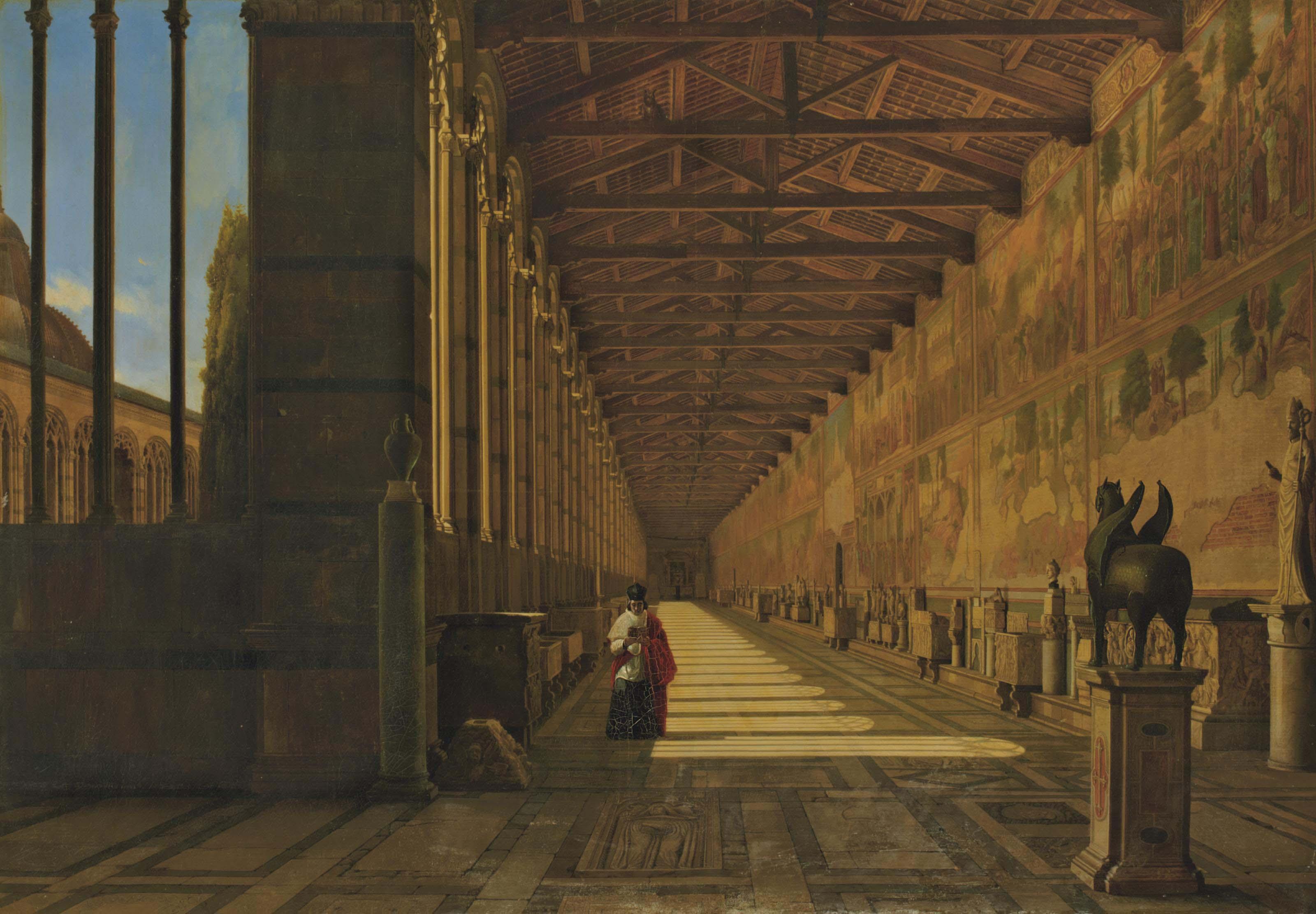 Adolphe-Antoine Perrot - Le Camposanto à Pise