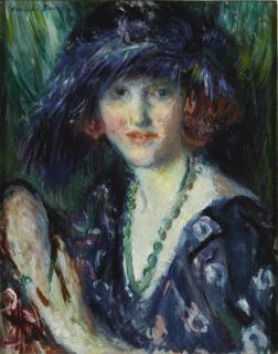 Adolphe Borie - The Blue Feathered Hat