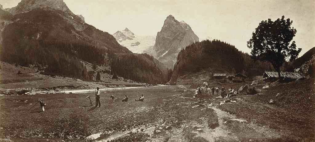 Adolphe Braun - Vues Panoramiques: \'Lac de Wallenstadt\'; \'Vallée de Chamonix\'; \'Chapelle Notre Dame a Feé Vallée de Saas\'; \'Vue de Interlaken\'; \'Vue de la Schienigiplatte\'; \'Vue de Wengen pres Lauterbrunnen\'; \'Vallee de Gastern Suisse\'; \'Le Stanbach\'; \'Kandersteg