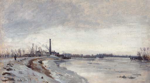 Adolphe Cals - Bord de Rivière En Hiver