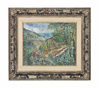 Adolphe Clary-Baroux - A mountainous landscape with a church in the distance