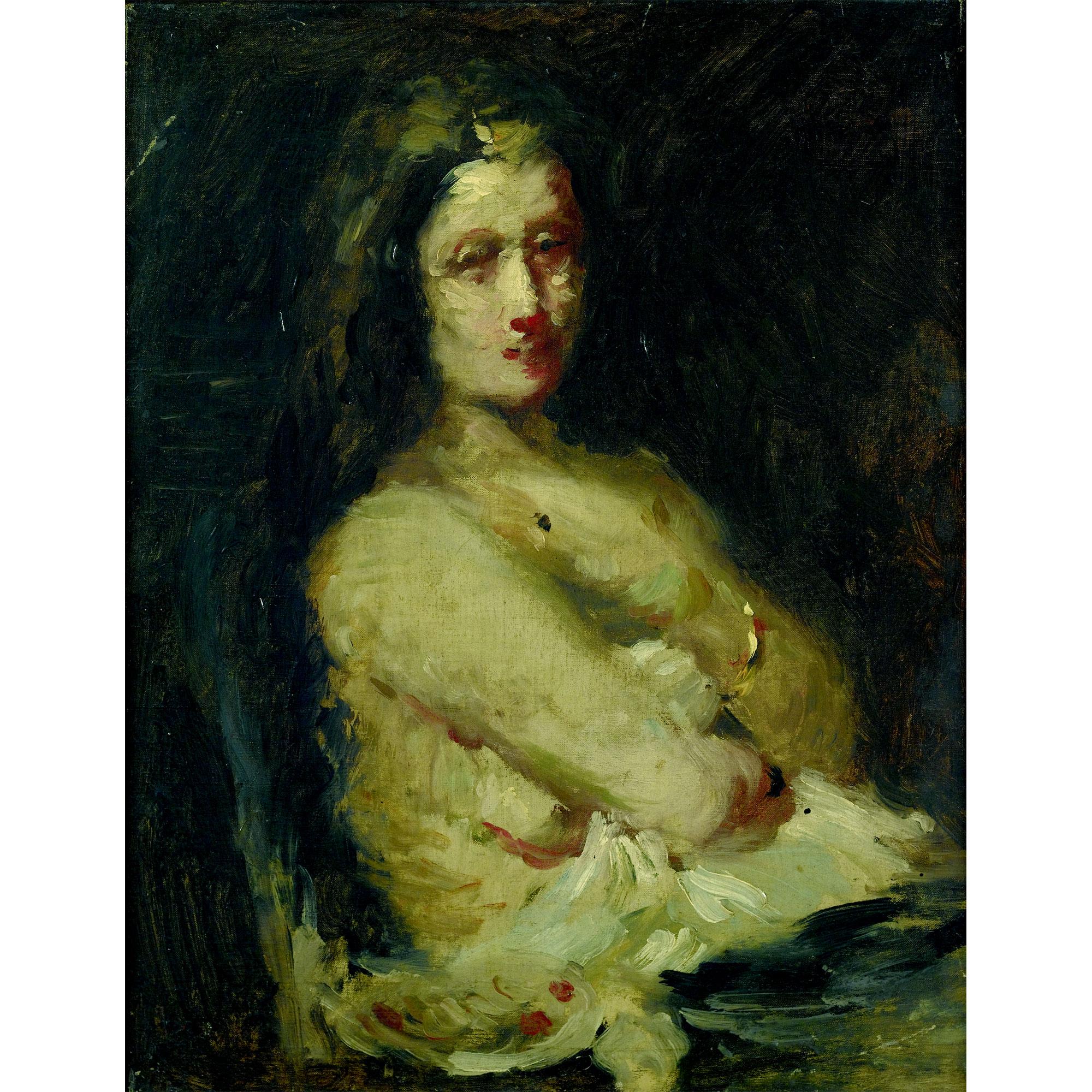 Adolphe-Félix Cals - Buste De Jeune Femme, Bras Pliés Sur La Poitrine