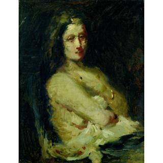 Adolphe-Félix Cals - Buste De Jeune Femme, Bras Pliés Sur La Poitrine