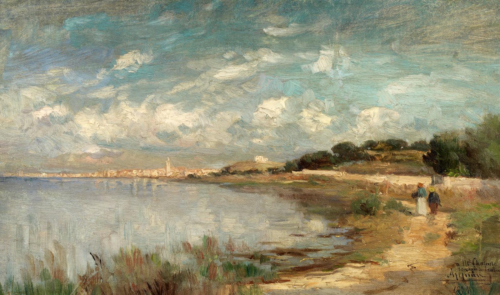 Adolphe Jacques Barthélémy Appian - Küstenlandschaft mit Staffage