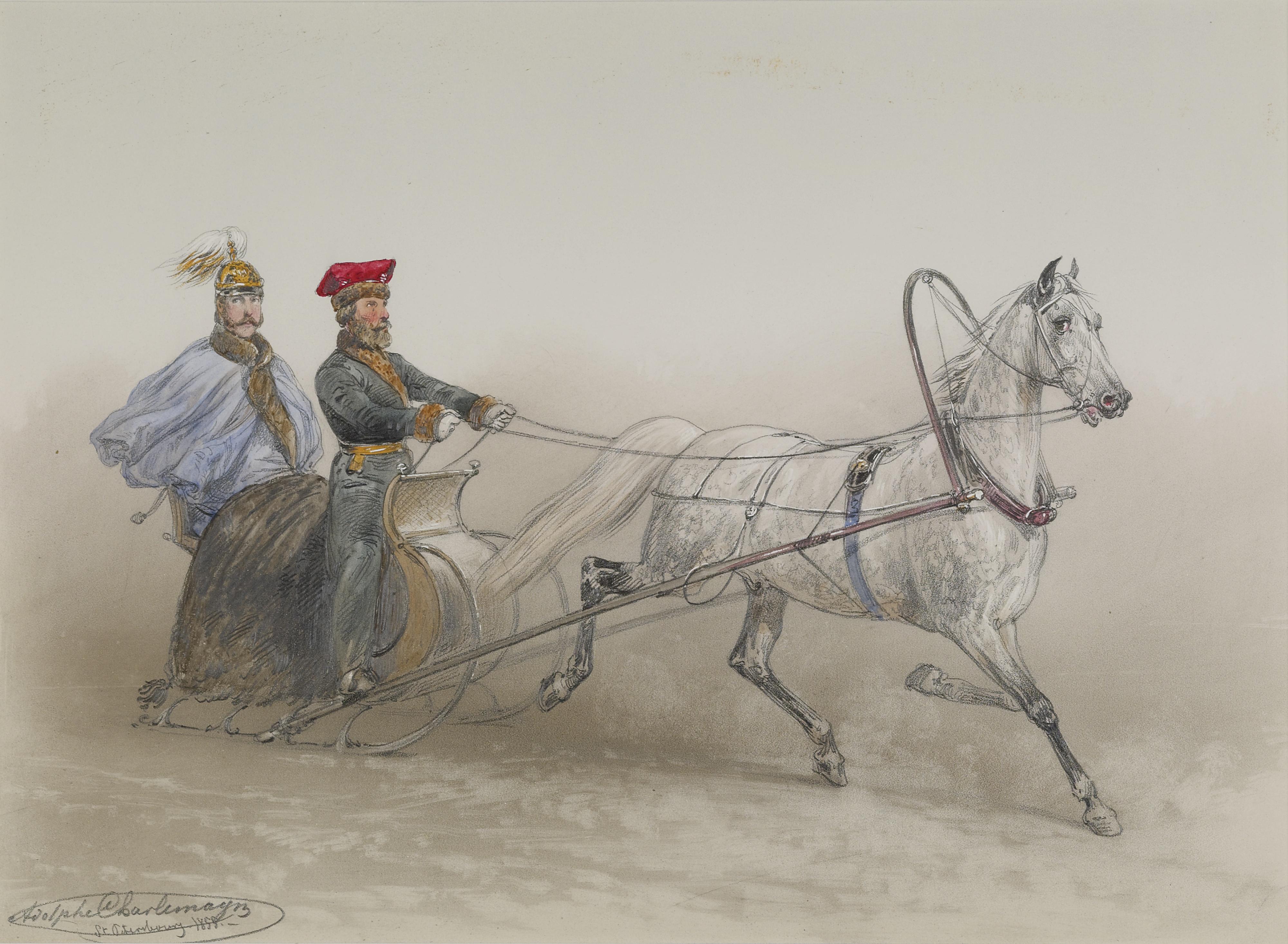 Adolphe Josefovich Charlemagne - A Sleigh Ride