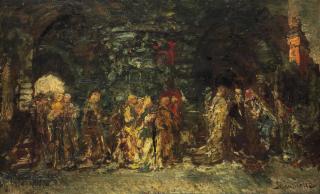 Adolphe Joseph Thomas Monticelli - A procession
