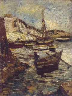 Adolphe-Joseph-Thomas Monticelli - Boats in a harbour