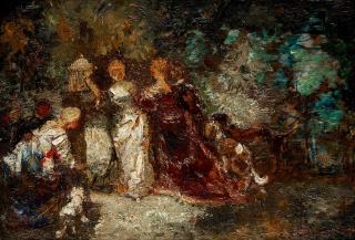 Adolphe Joseph Thomas Monticelli - La cage aux oiseaux