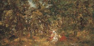 Adolphe-Joseph-Thomas Monticelli - Le Repos En Forêt