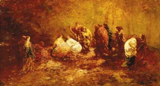 Adolphe Joseph Thomas Monticelli - Les petites femmes rouges