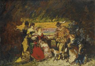 Adolphe-Joseph-Thomas Monticelli - Personnages Dans Un Parc