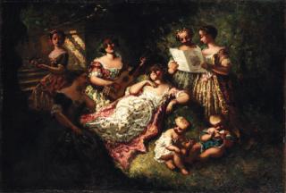 Adolphe-Joseph-Thomas Monticelli - The music party