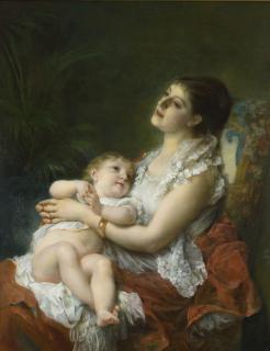 Adolphe Jourdan - A Mother\'S Embrace