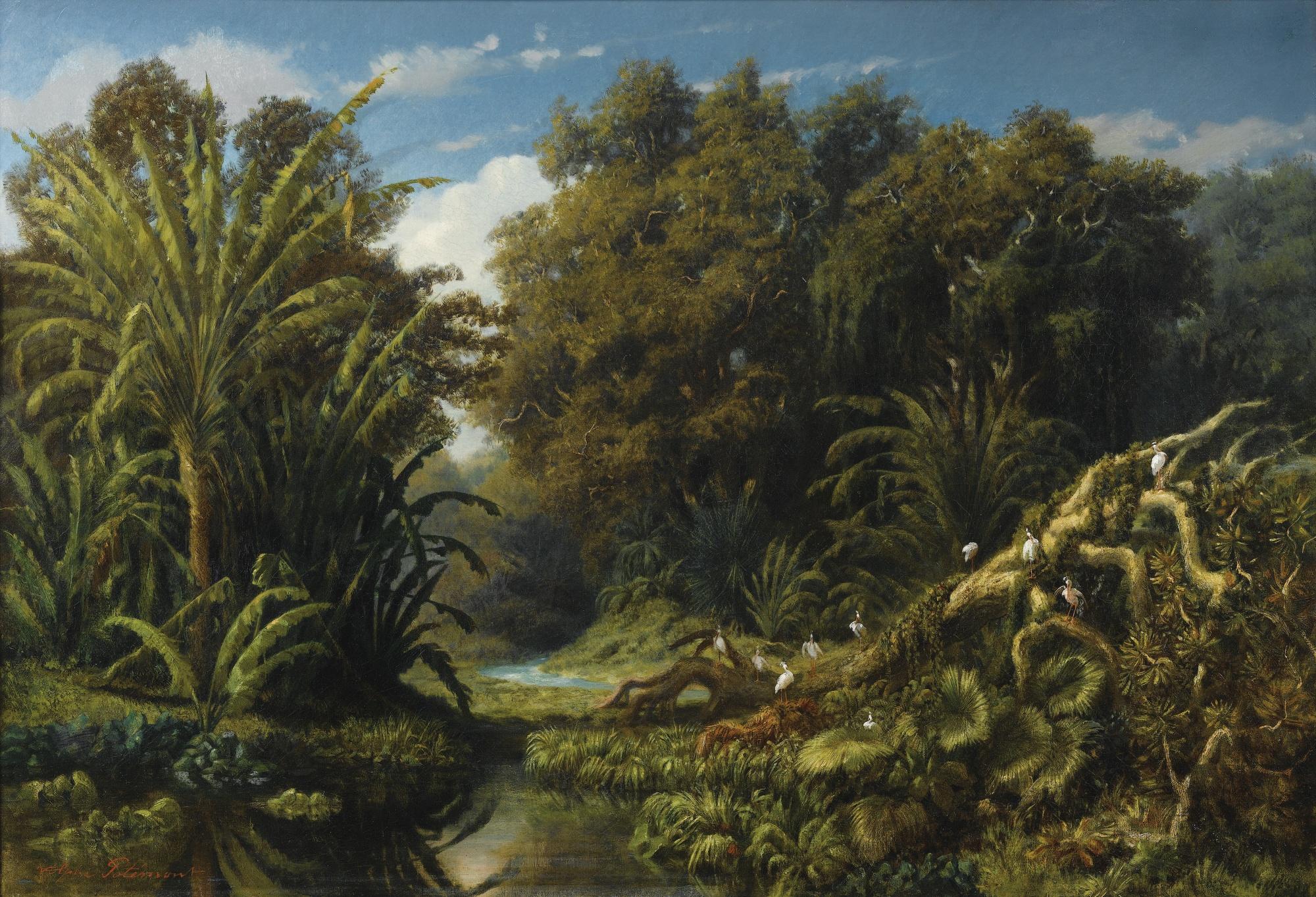 Adolphe Martial Potémont - Vue D\'Une Rivière, Probablement À Madagascar