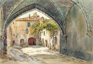 Adolphe Mathis - Passage du cloître de la Collégiate; Villeneuve-les-Avignon