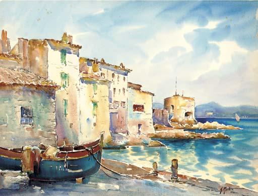 Adolphe Mathis - Un port au sud de la France