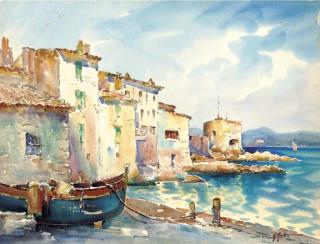 Adolphe Mathis - Un port au sud de la France