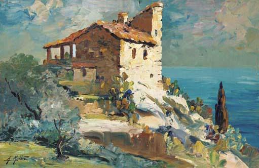 Adolphe Mathis - Une maison aux jardins exotiques; and Une maison à l\'eau