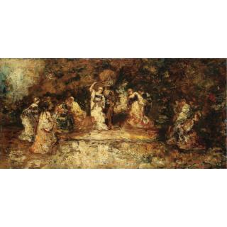 Adolphe Monticelli - French Scene De Theatre