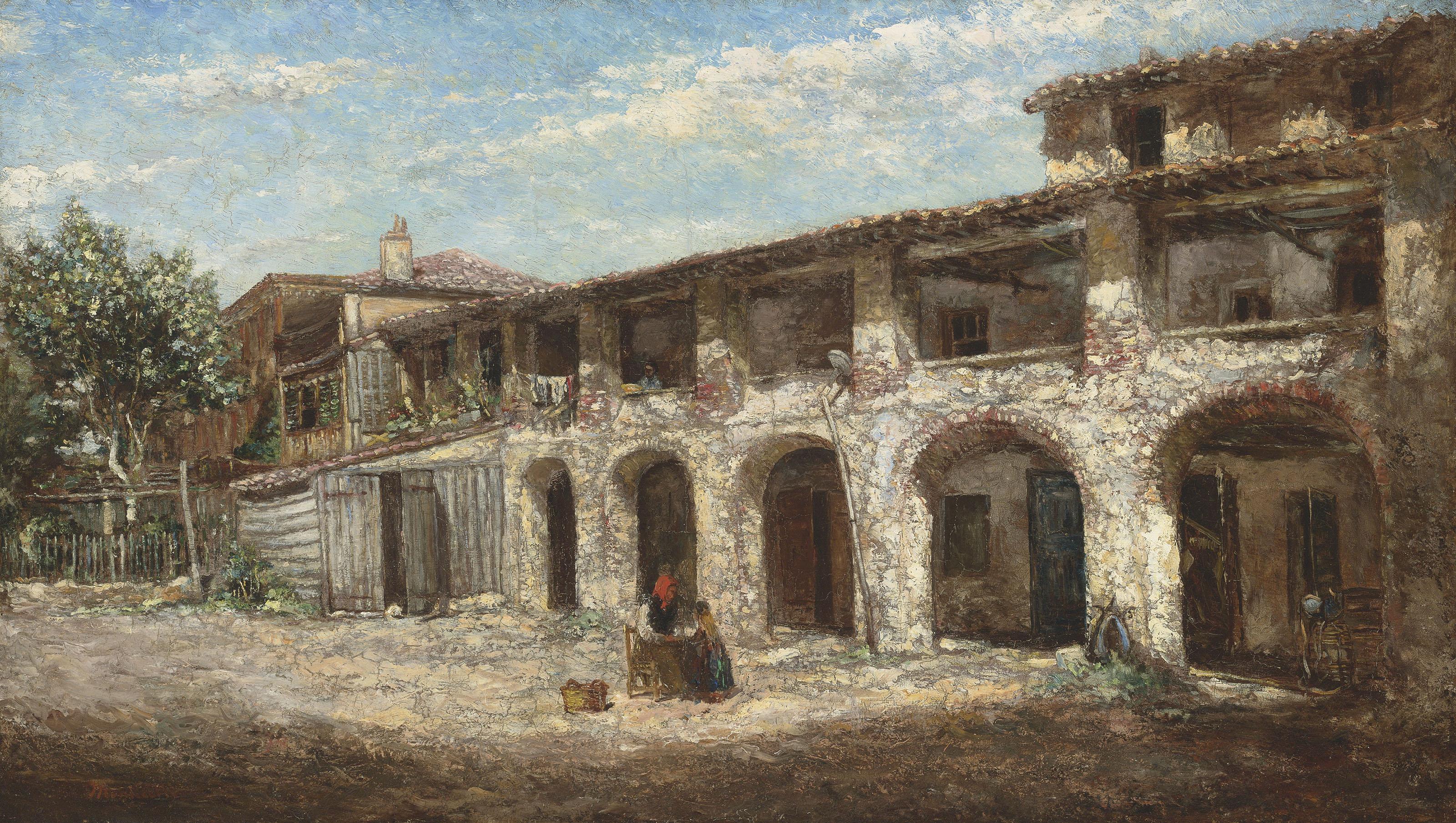 Adolphe Monticelli - La ferme aux arcades
