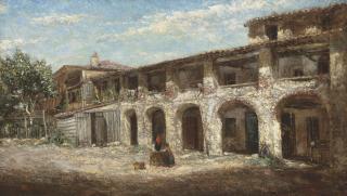 Adolphe Monticelli - La ferme aux arcades