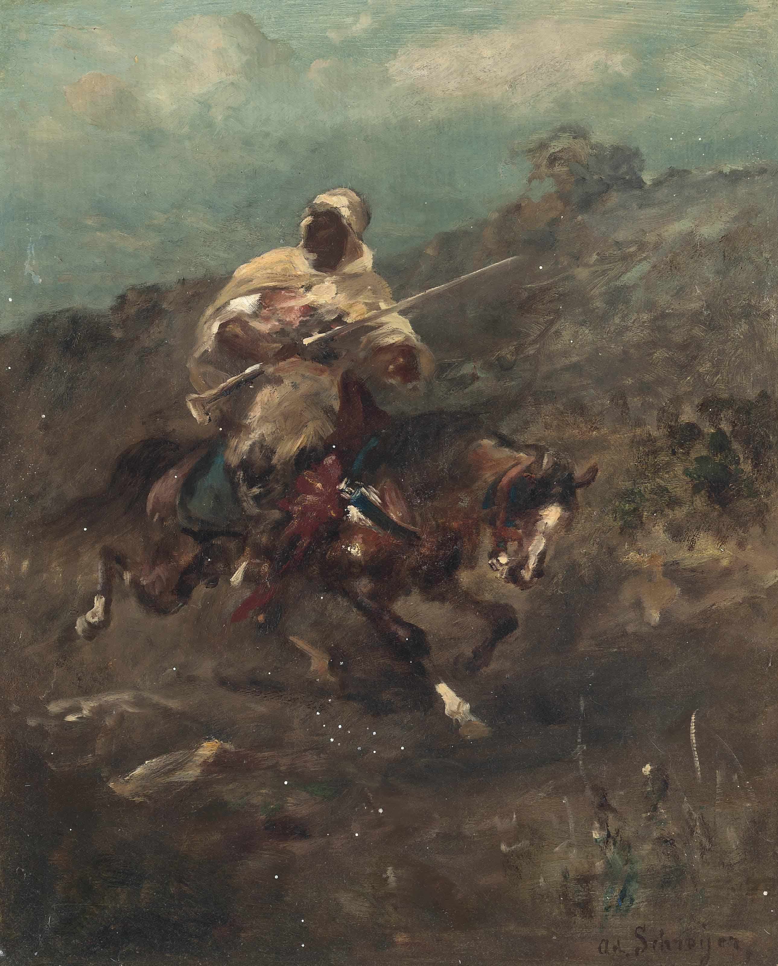 Adolphe Schreyer - An Arab horseman