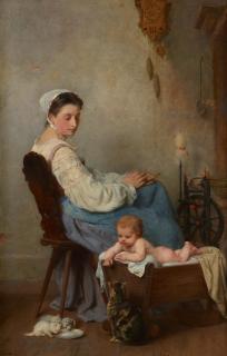 Adolphe Weisz - Watching the kittens