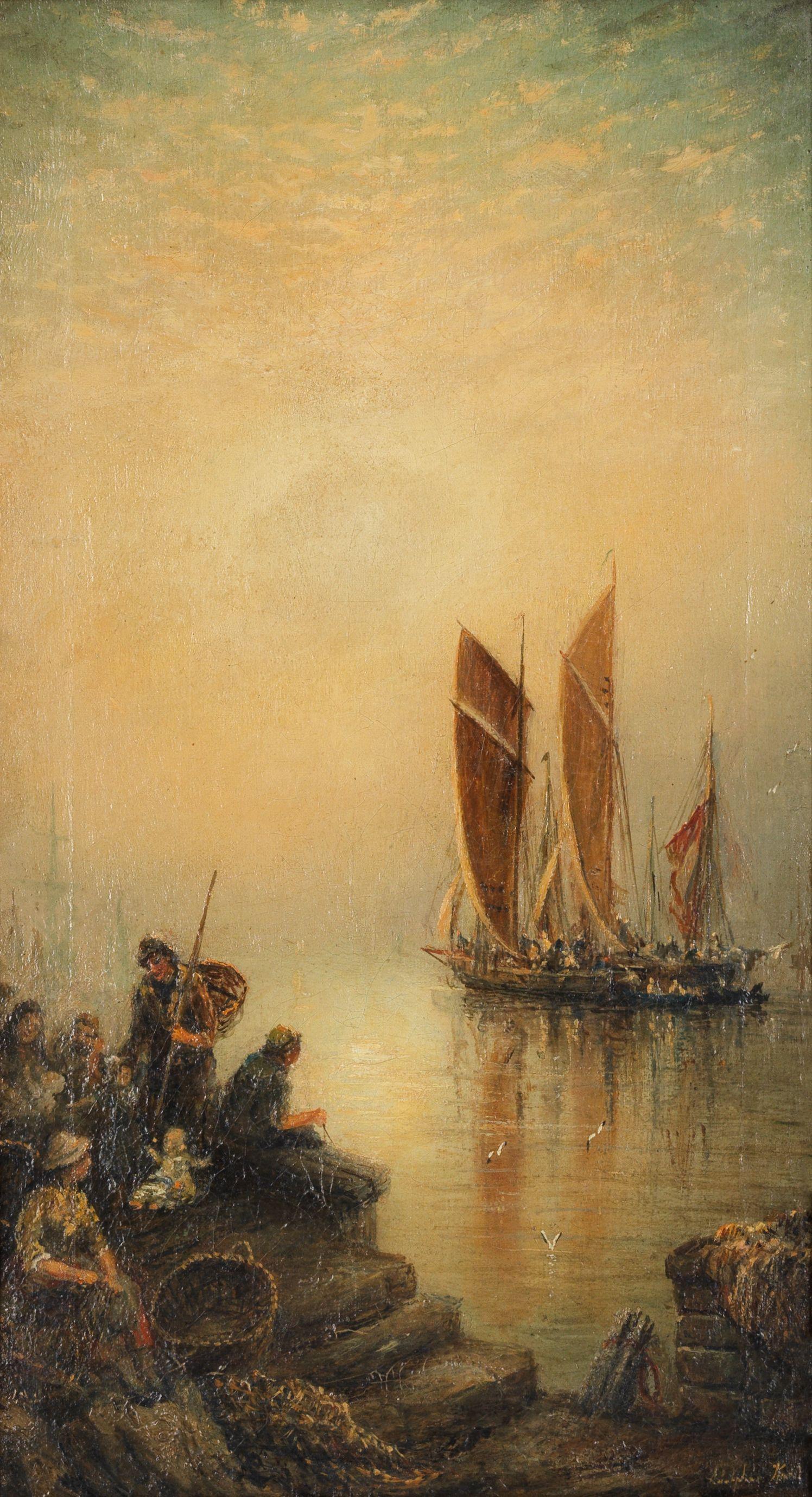 Adolphus Knell - Bringing in the day\'s catch; Waiting for the day\'s catch, a pair