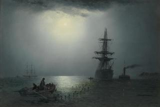 Adolphus Knell - Shipping under moonlight