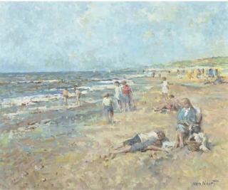 Adriaan Cornelis van Noort - A day at the beach
