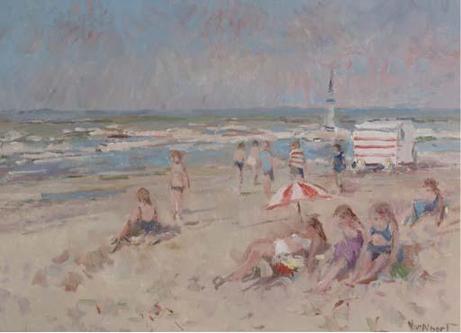 Adriaan Cornelis van Noort - Beach scene, Zandvoort